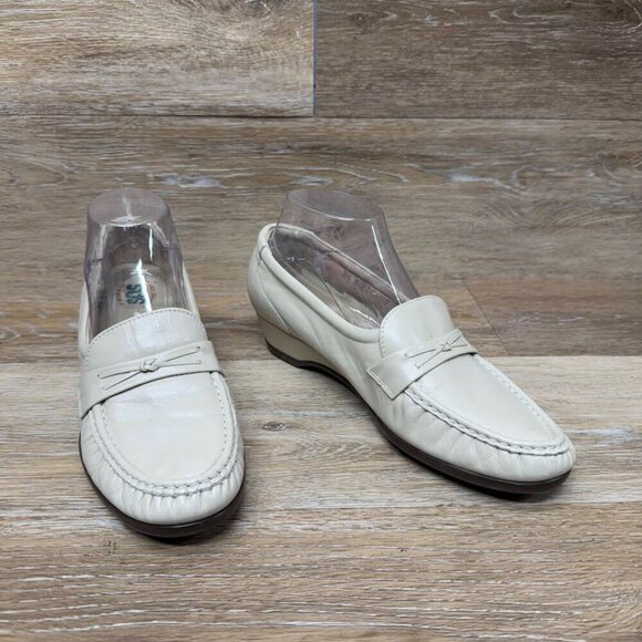 SAS Tripad Cream Leather Loafers Women's Size 8.5 - Picture 6 of 7